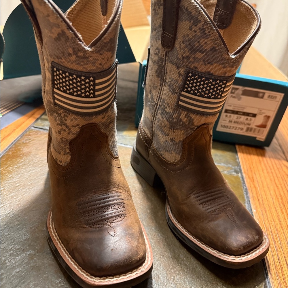 Ariat Distressed Brown and Sage Camo Cowboy Boots
